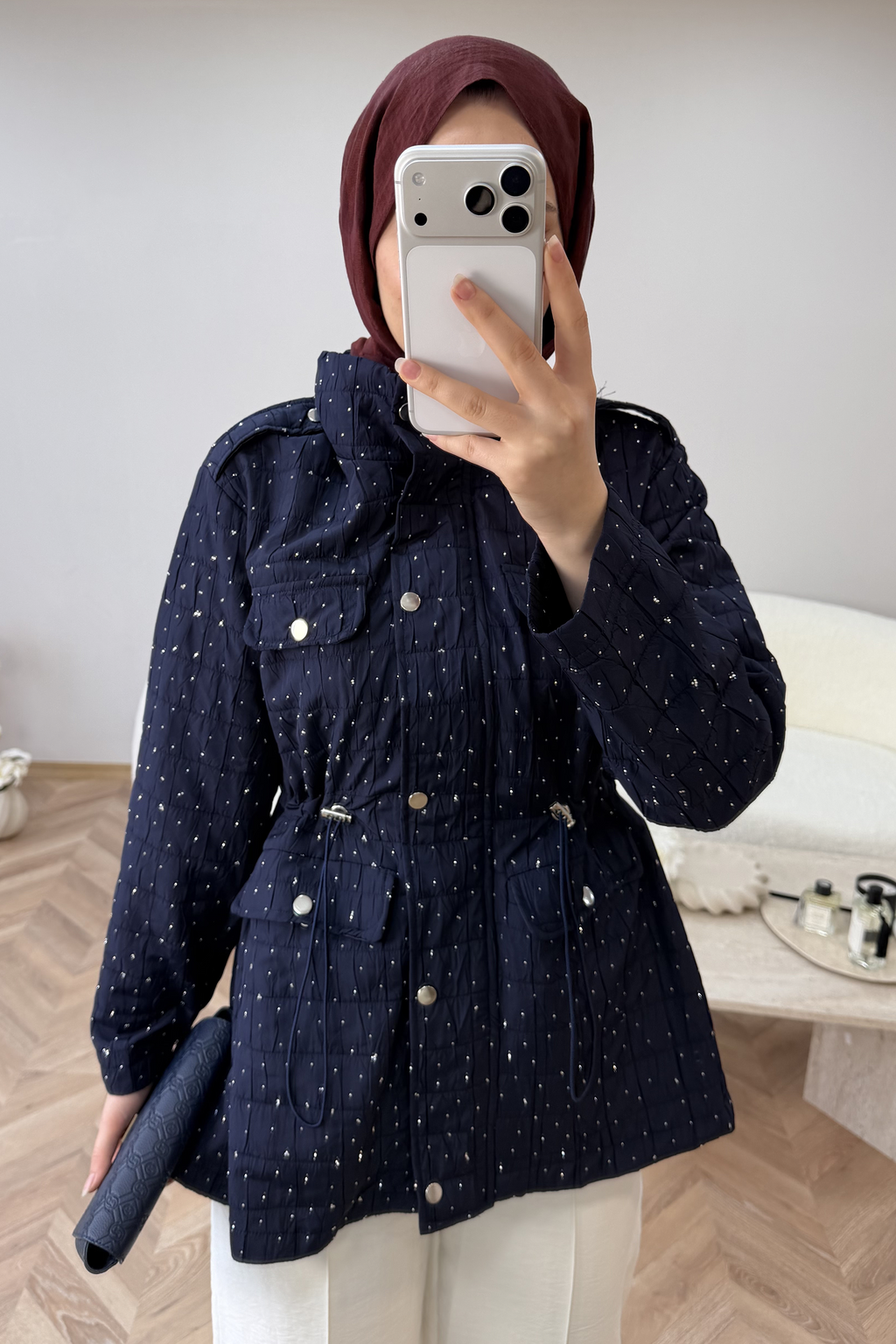 Taşlı Ceket Lacivert