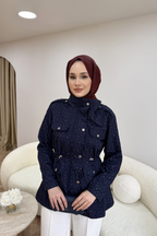 Taşlı Ceket Lacivert