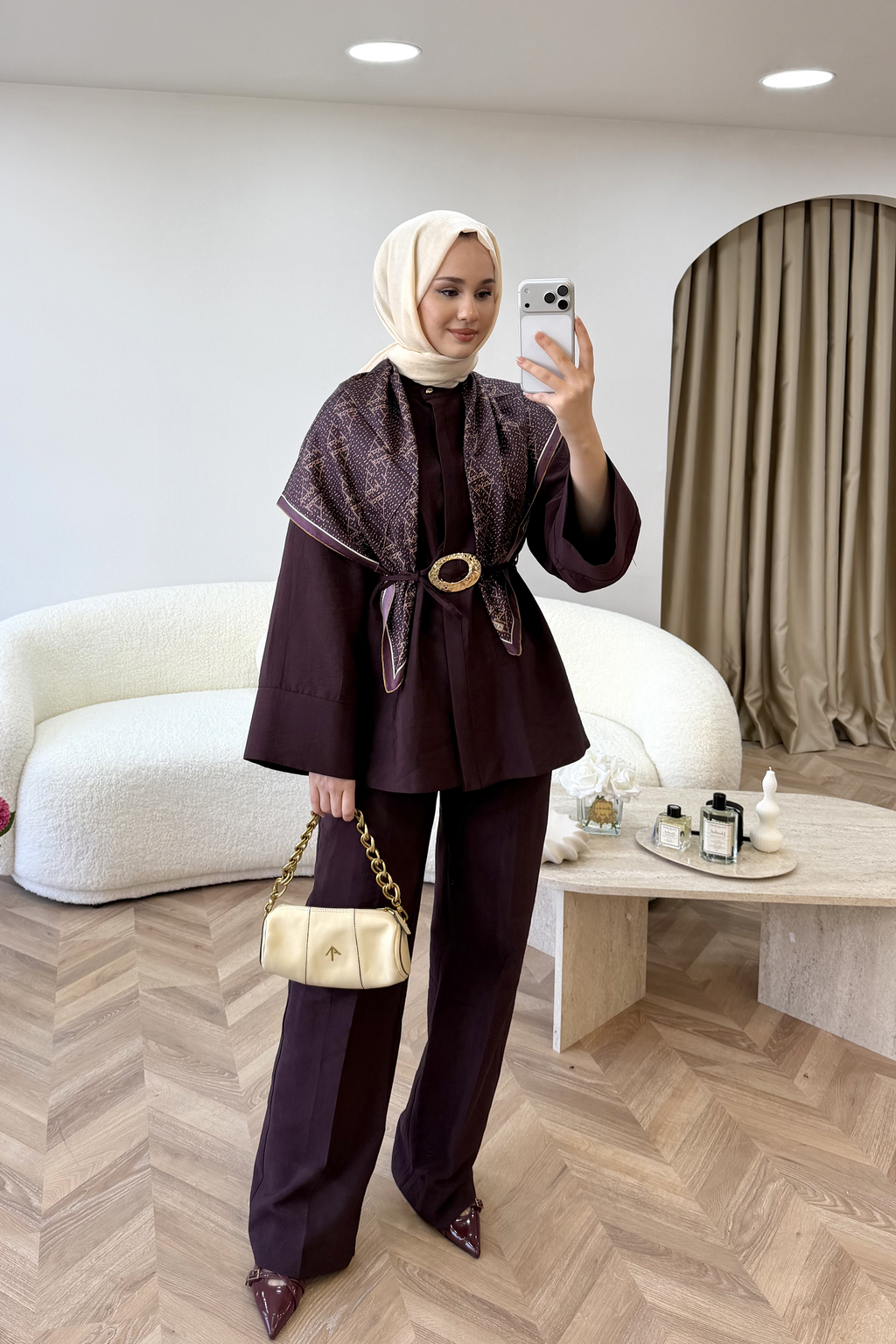 Dora Pantalonlu Takım Bordo