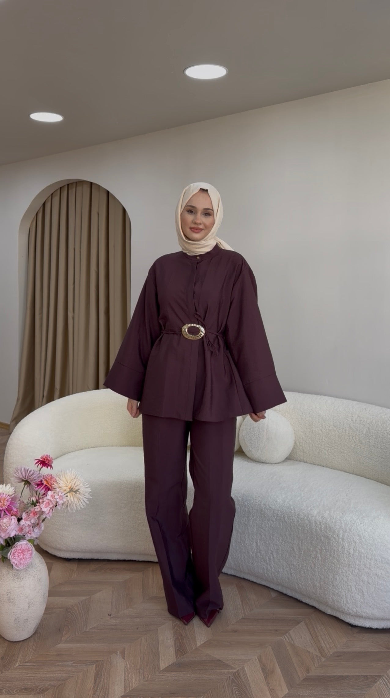 Dora Pantalonlu Takım Bordo