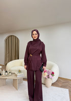 Ramin Saten Takım Bordo