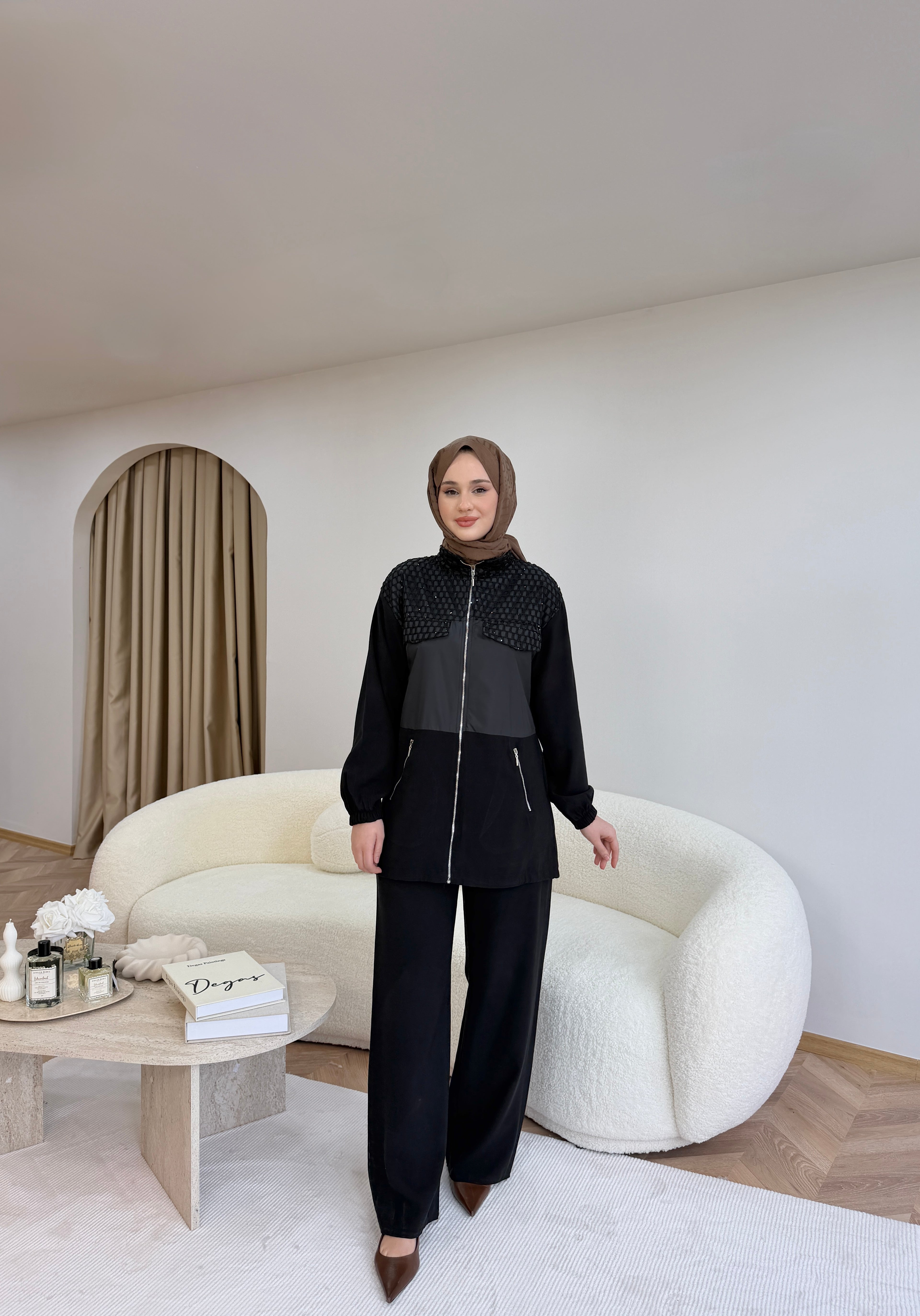 Riana Fileli Takım Siyah