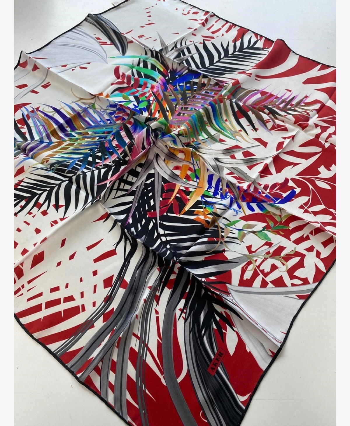 Aker 24kış İpek Eşarp-1 Kırmızı