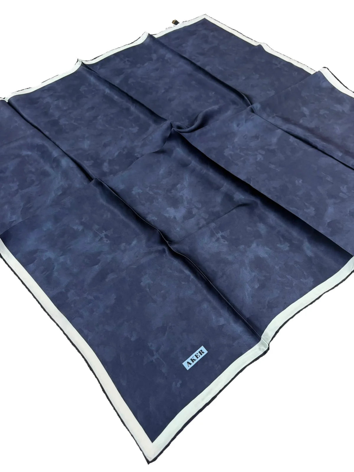 Aker  Bulut Desen İpek Eşarp- Twill Lacivert