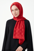 Armanda 25k Women's Jacquard Shawl Red