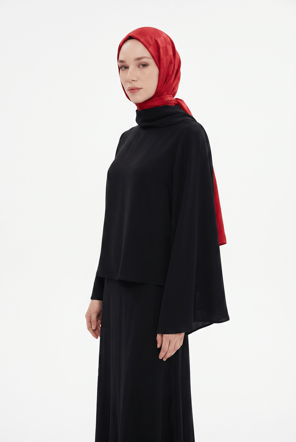 Armanda 25k Women's Jacquard Shawl Red