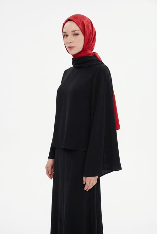 Armanda 25k Dama Jakar Şal Kırmızı