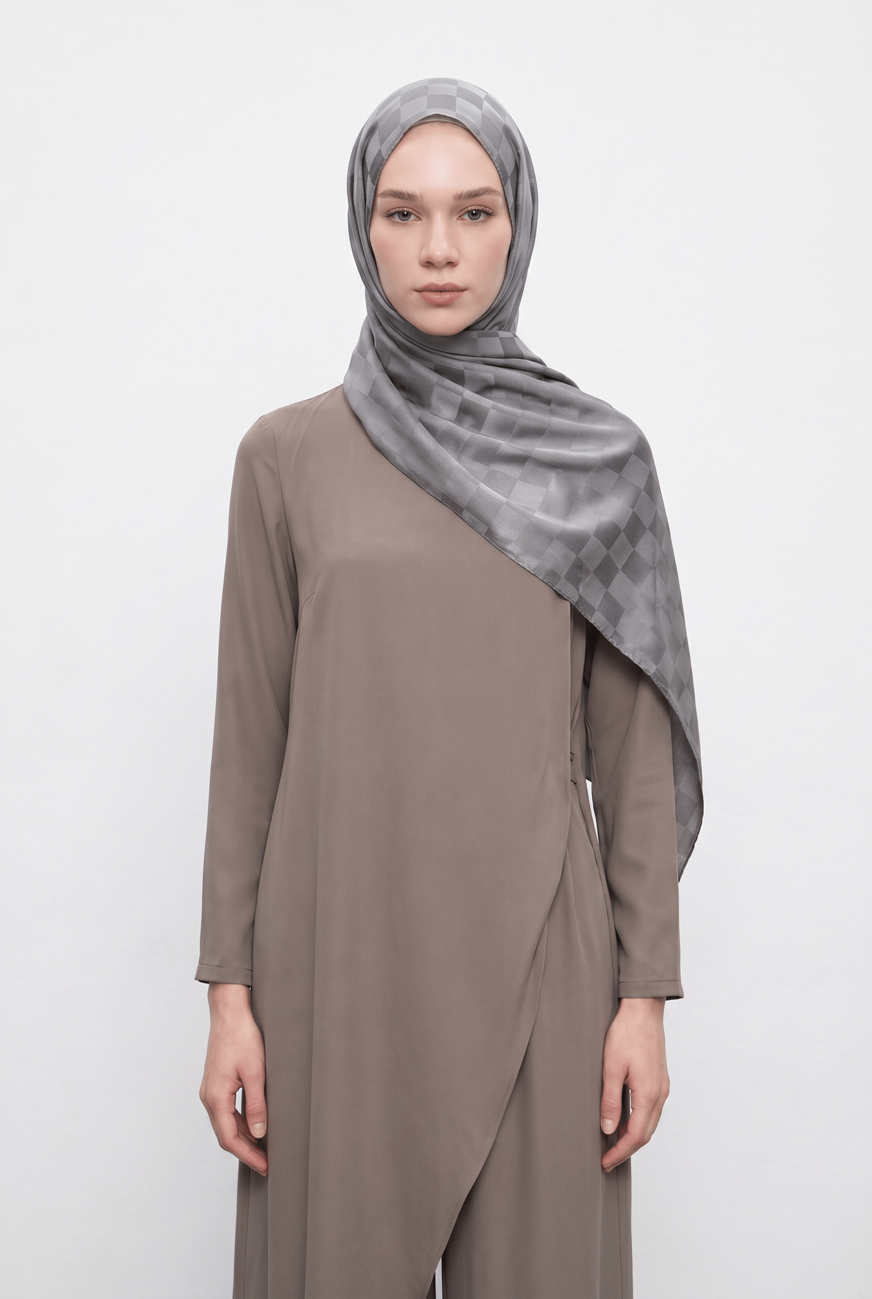 Armanda 25k Dama Jakar Şal Koyu Gri