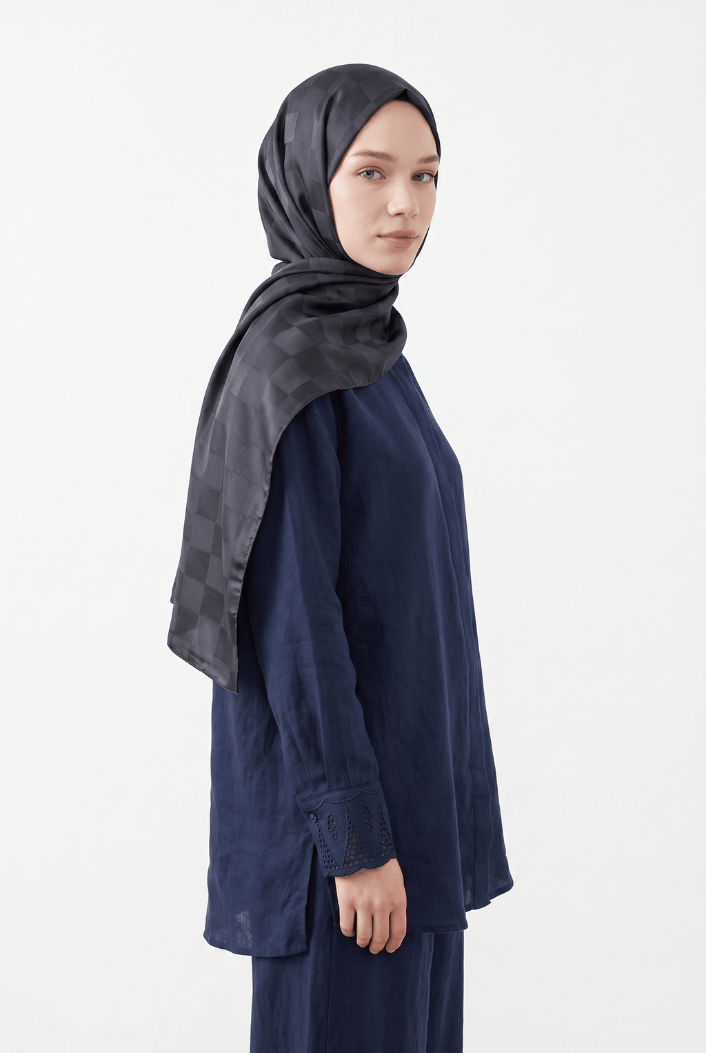 Armanda 25k Dama Jakar Şal Lacivert