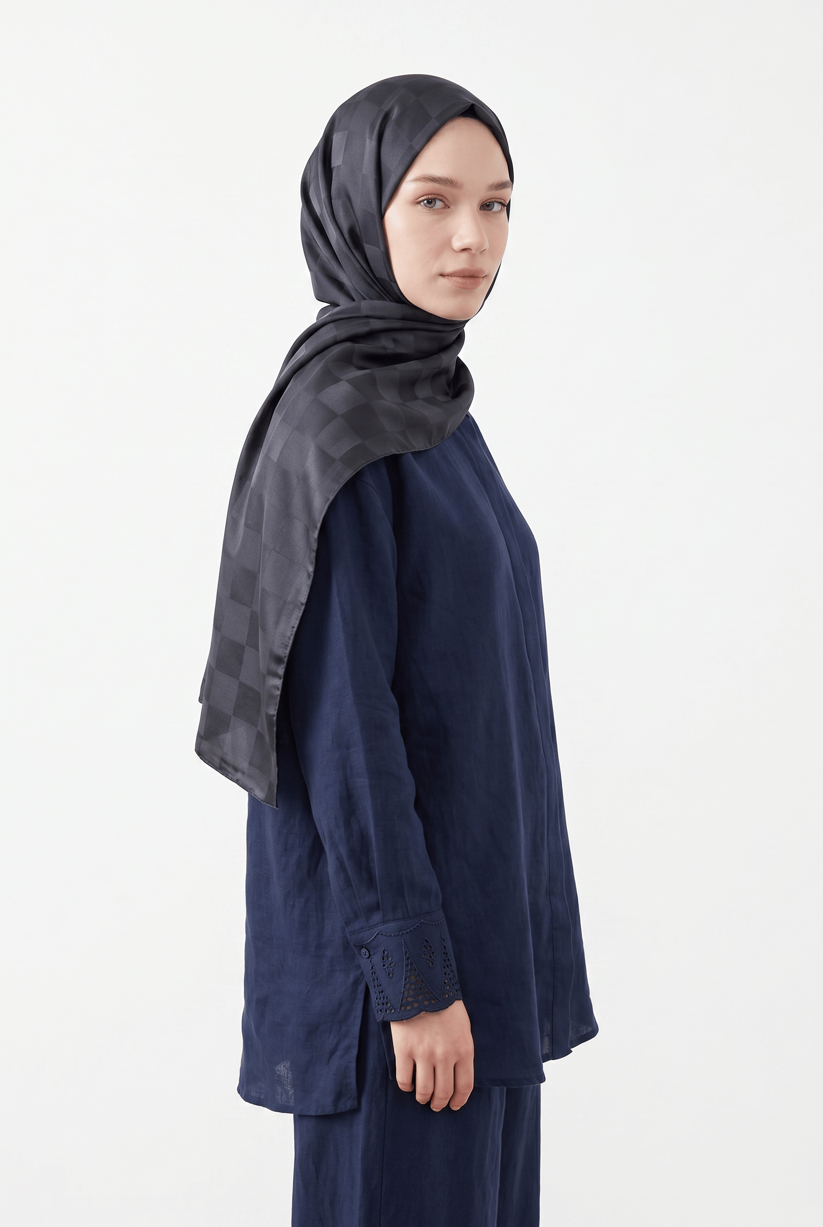 Armanda 25k Dama Jakar Şal Lacivert