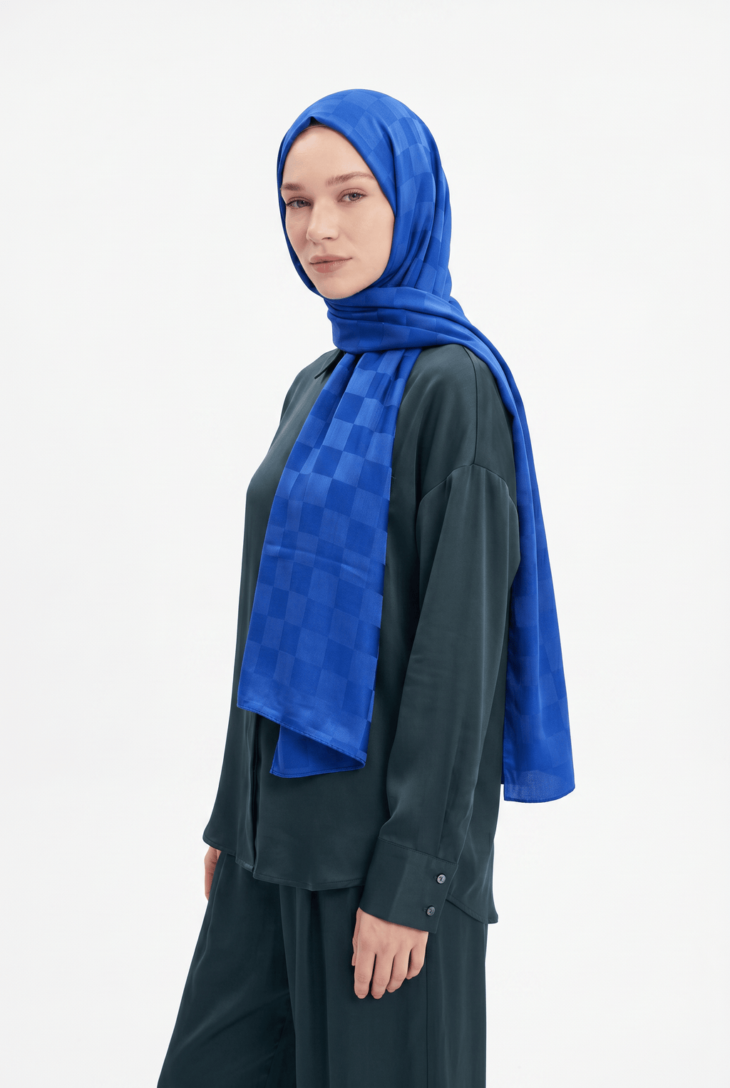 Armanda 25k Dama Jakar Şal Saks Mavisi