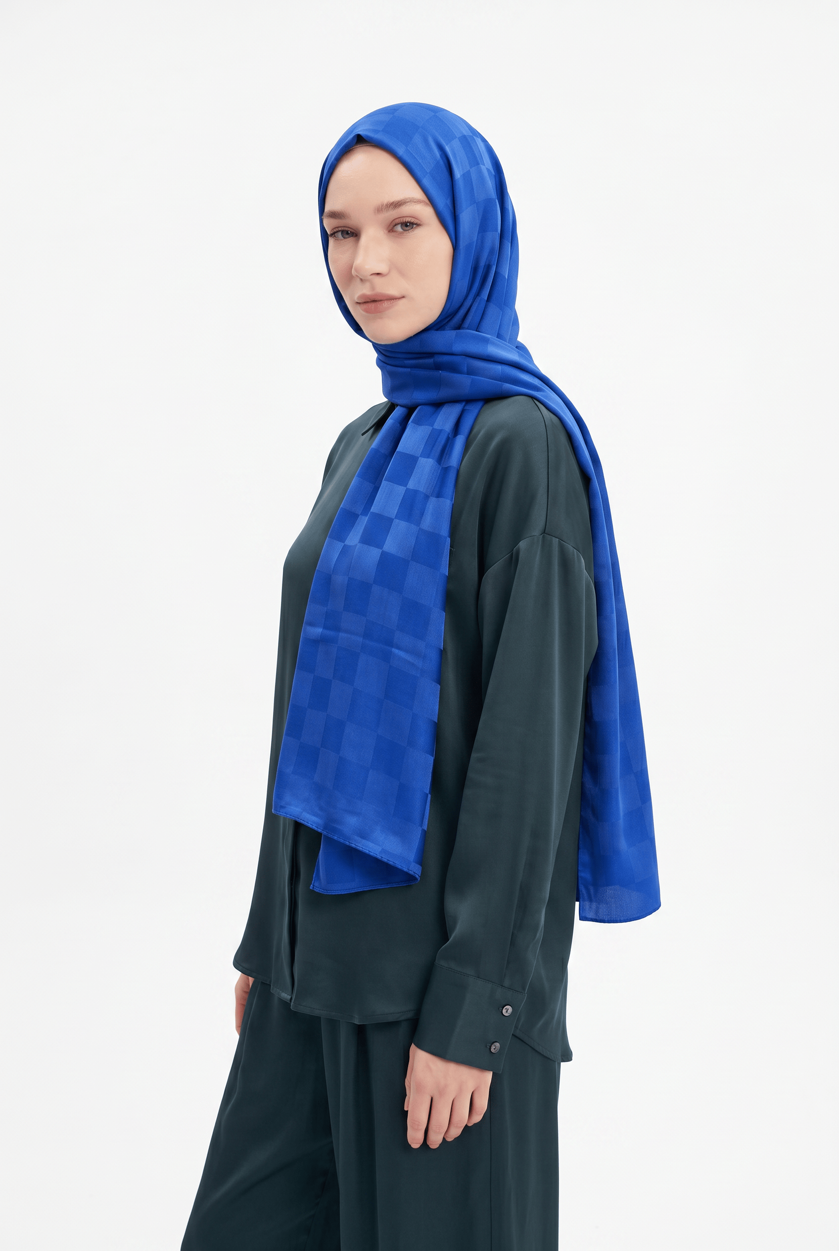 Armanda 25k Dama Jakar Şal Saks Mavisi