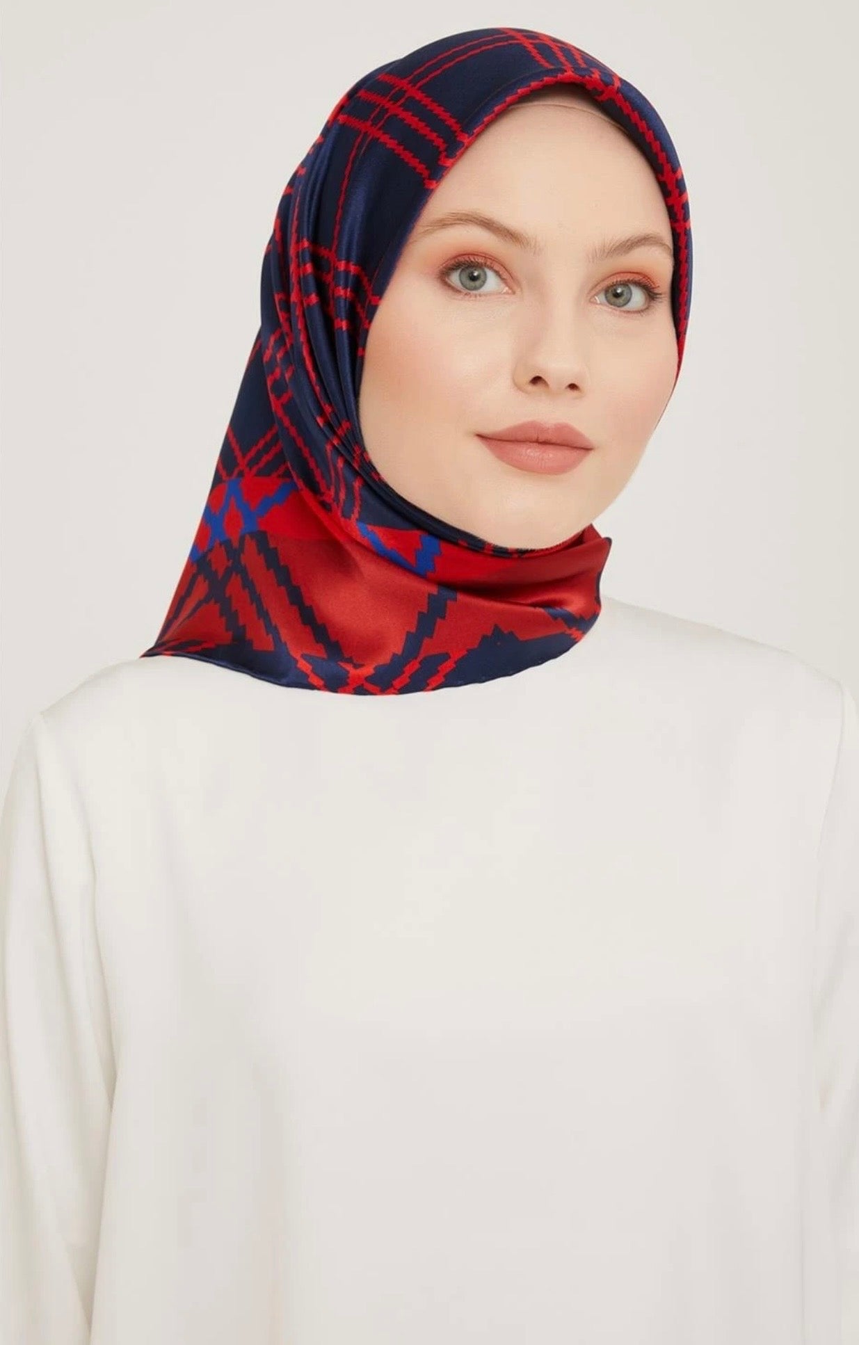 Armine 23 Kış  İpek Eşarp-1 Lacivert