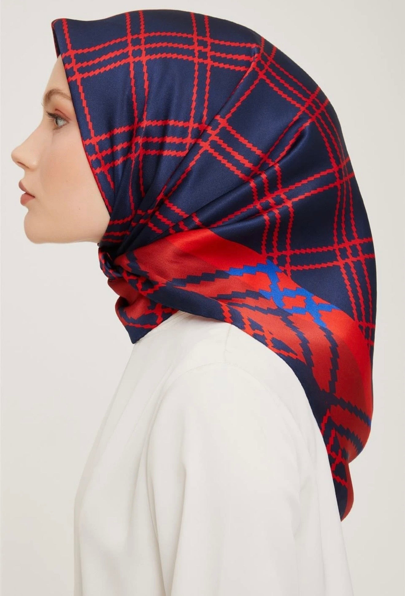 Armine 23 Kış  İpek Eşarp-1 Lacivert