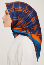 Armine 23 Kış  İpek Eşarp-1 Mavi