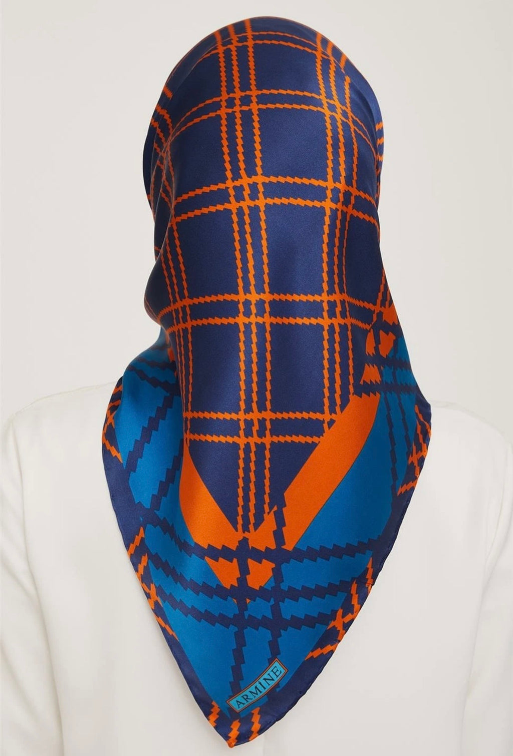 Armine 23 Kış  İpek Eşarp-1 Mavi