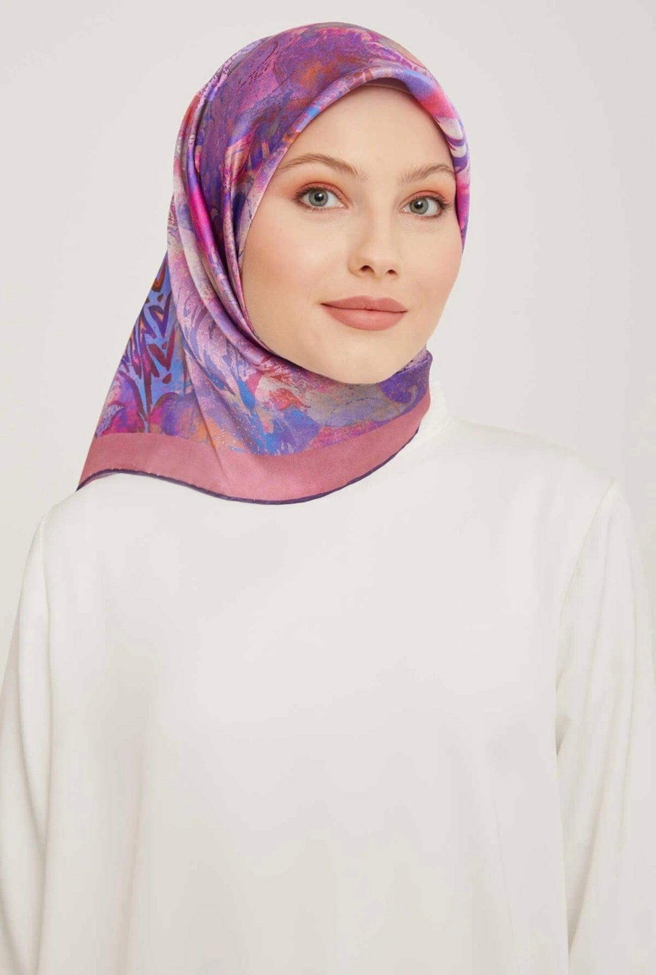 Armine 23 Kış  İpek Eşarp-21 Pembe