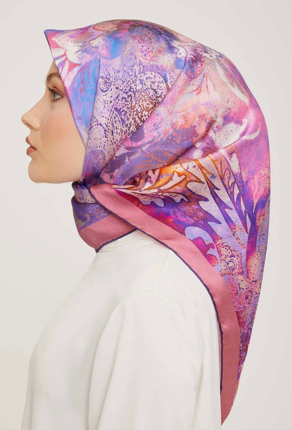 Armine 23 Kış  İpek Eşarp-21 Pembe