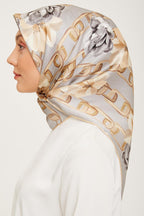 Armine 23 Kış  İpek Eşarp-3 Gümüş