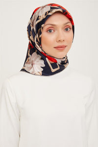Armine 23 Kış  İpek Eşarp-3 Lacivert