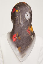 Armine 23 Kış  İpek Eşarp-4 Gri