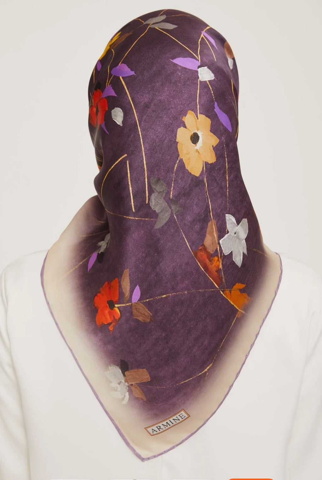 Armine 23 Kış  İpek Eşarp-4 Mor