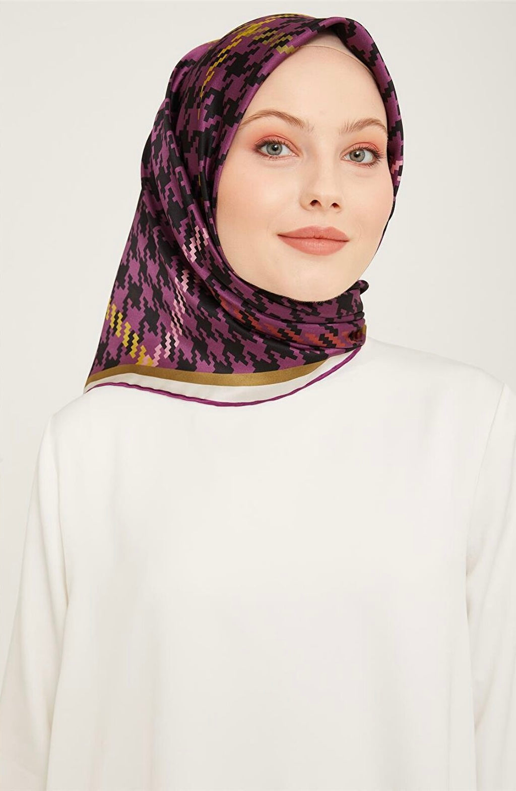 Armine 23 Kış  İpek Eşarp-6 Mor