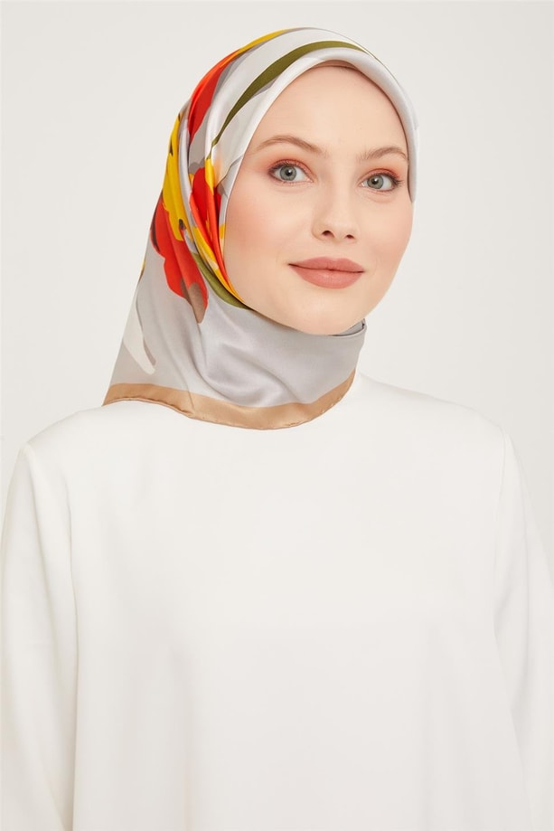 Armine 23 Kış  İpek Eşarp-9 Vizon