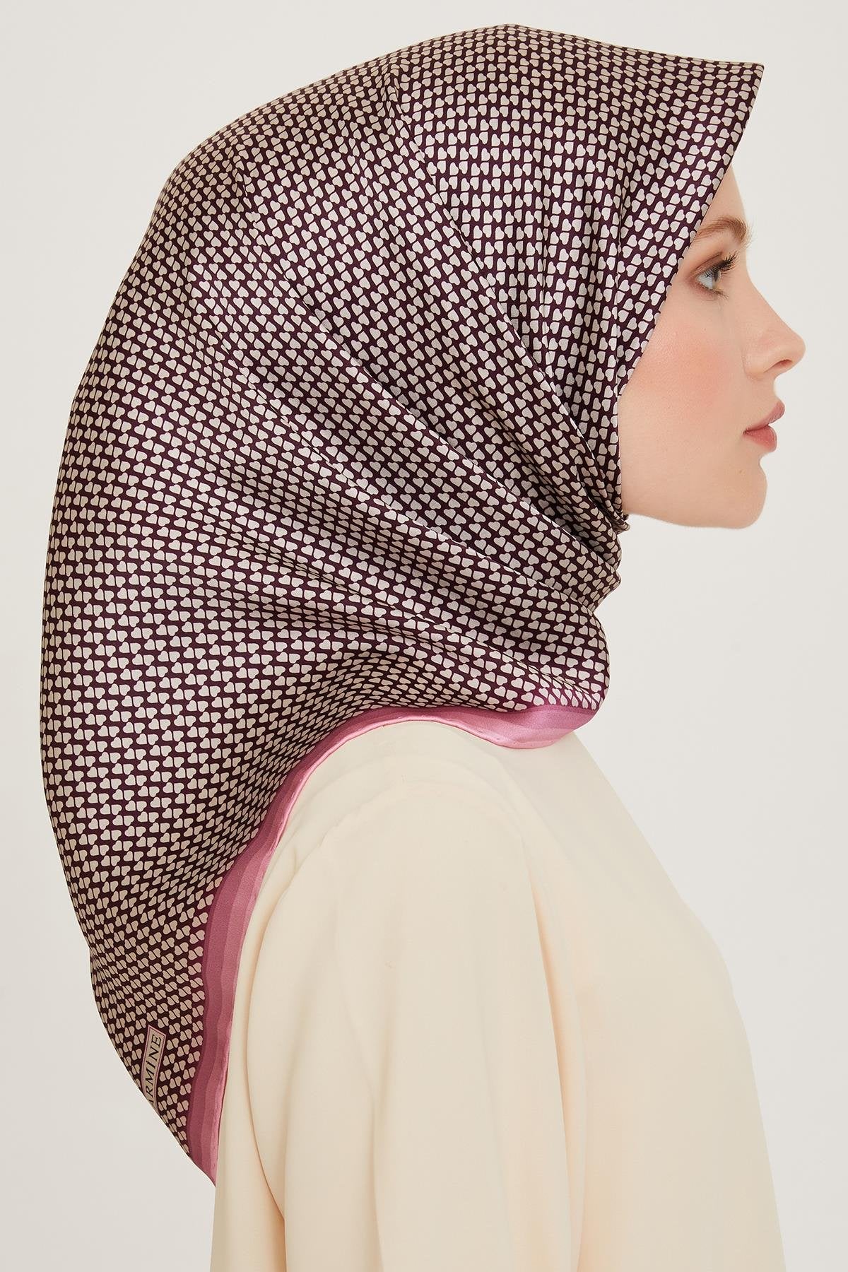 Armine 24 Kış İpek Eşarp-1 Koyu Pudr