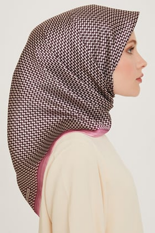Armine 24 Winter Silk Scarf-1 Pink
