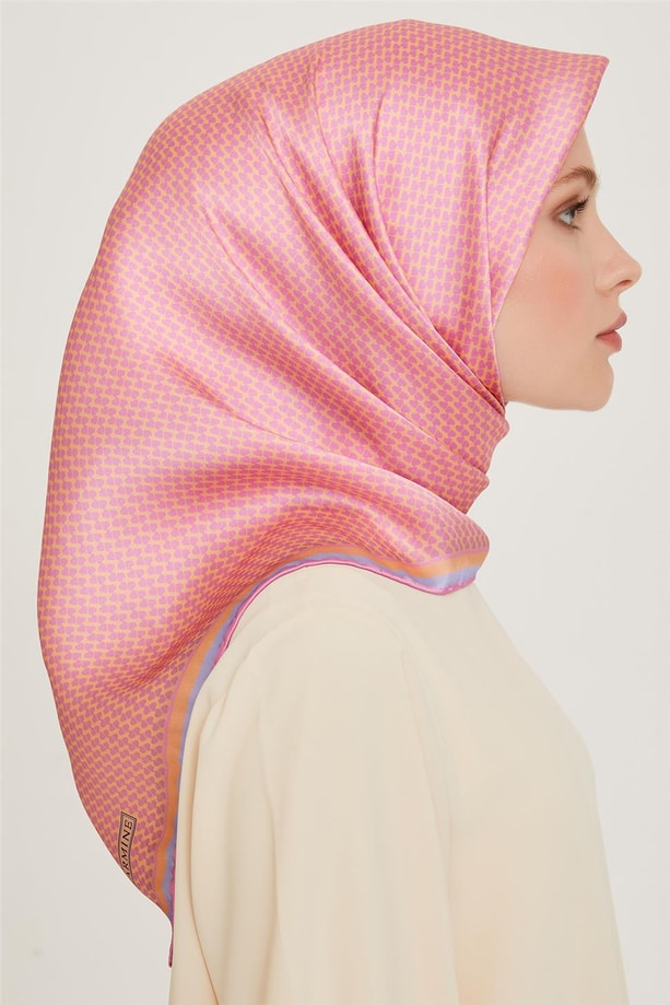 Armine 24 Kış İpek Eşarp-1 Pembe