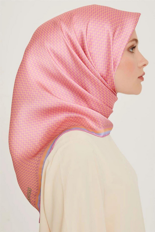 Armine 24 Winter Silk Scarf-1 Candy Pink