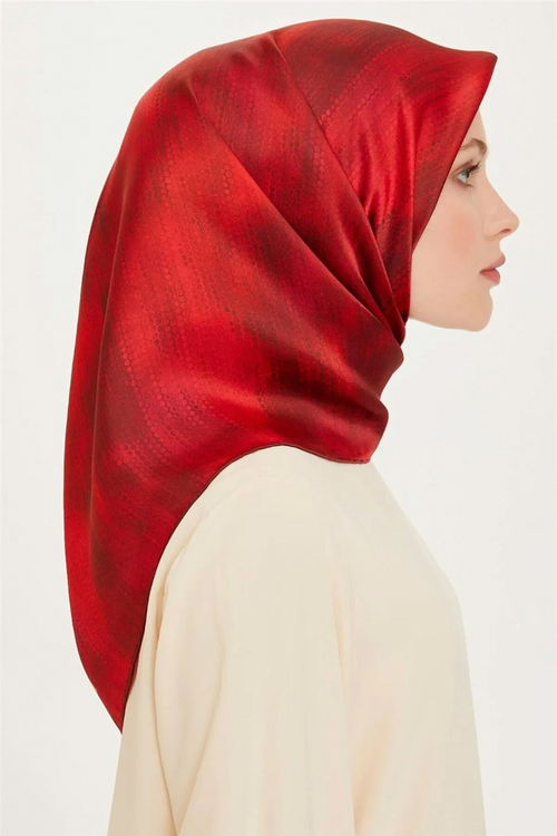 Armine 24 Winter Silk Scarf-10 Red