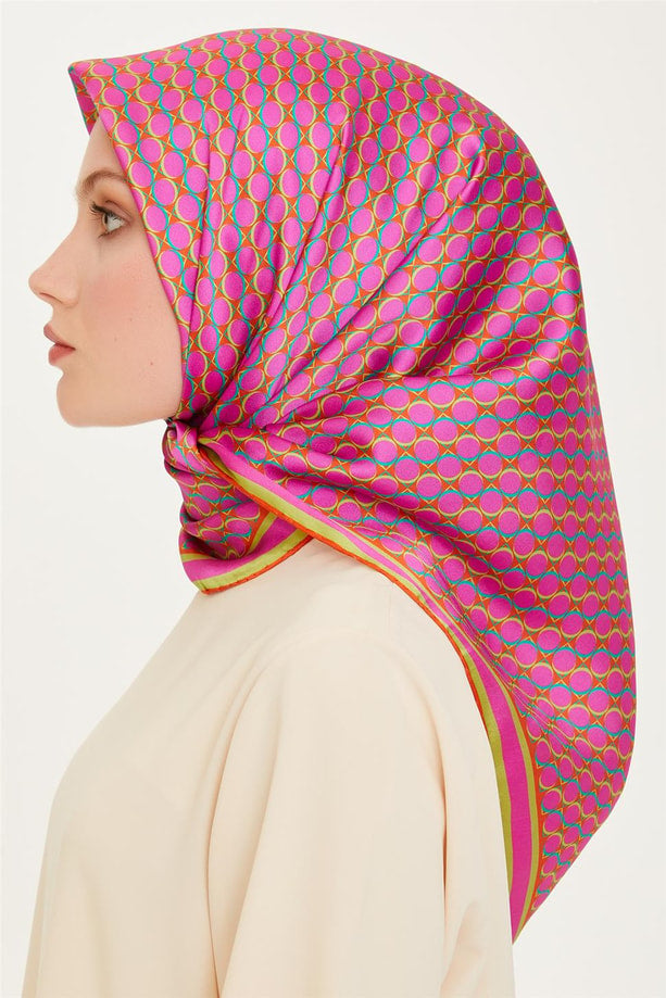 Armine 24 Kış İpek Eşarp-11 Fuşya