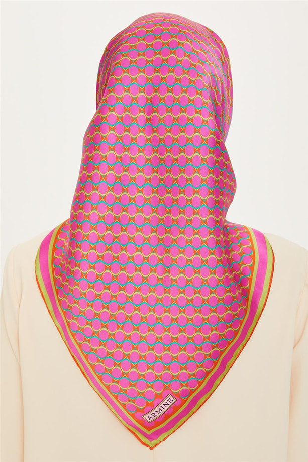 Armine 24 Kış İpek Eşarp-11 Fuşya