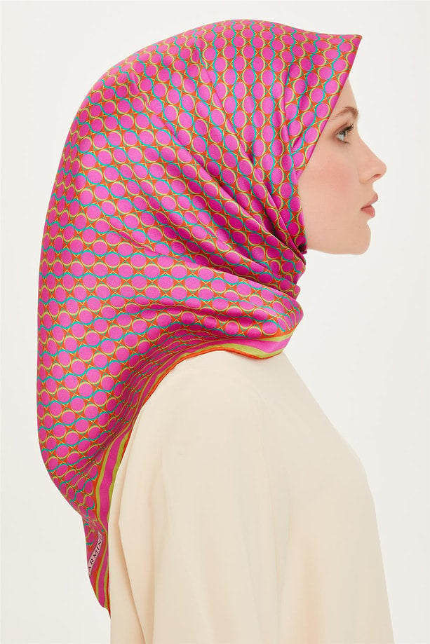 Armine 24 Kış İpek Eşarp-11 Fuşya