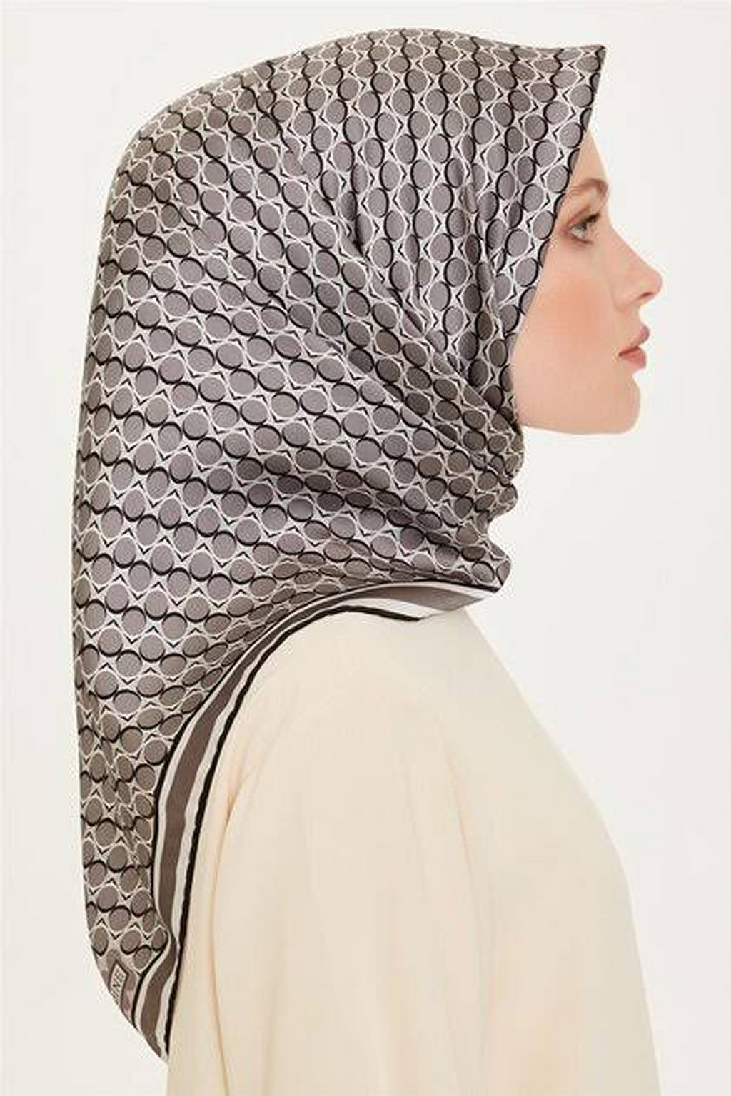 Armine 24 Winter Silk Scarf-11 Grey