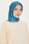 Armine 24 Winter Silk Scarf-11 Indigo