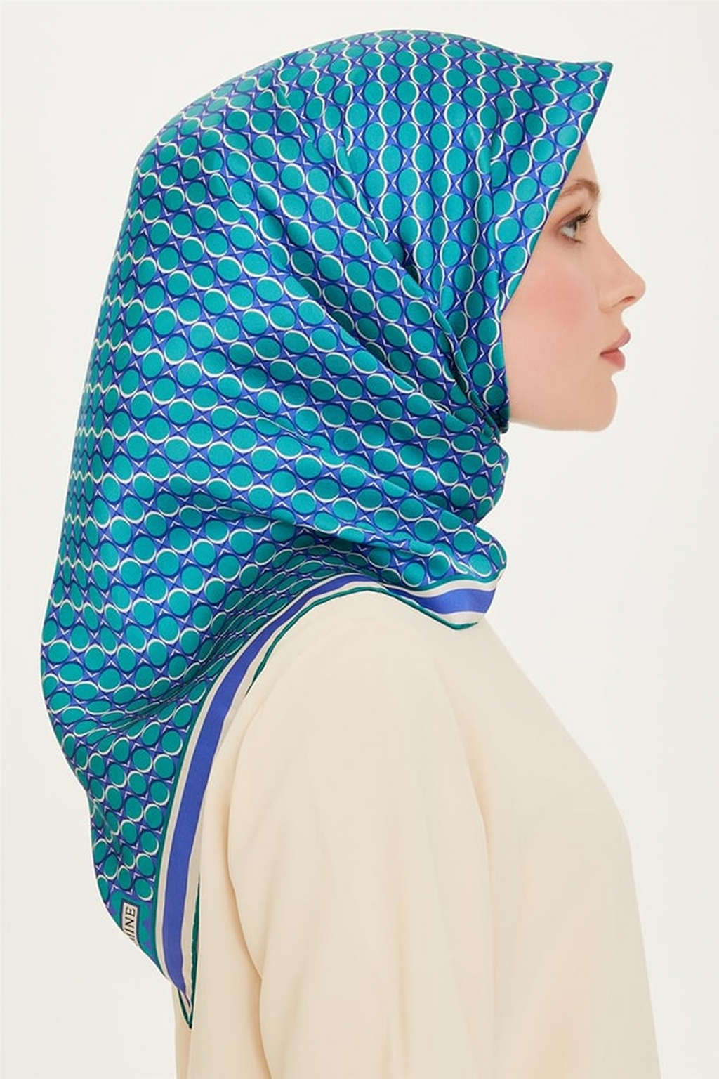 Armine 24 Winter Silk Scarf-11 Indigo