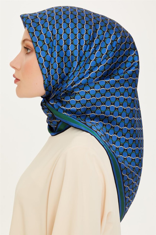 Armine 24 Kış İpek Eşarp-11 İndigo