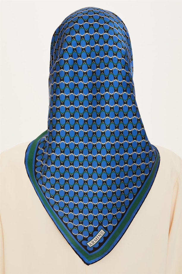 Armine 24 Kış İpek Eşarp-11 İndigo