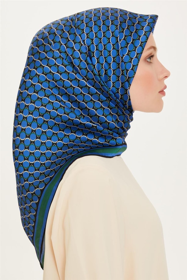 Armine 24 Kış İpek Eşarp-11 İndigo