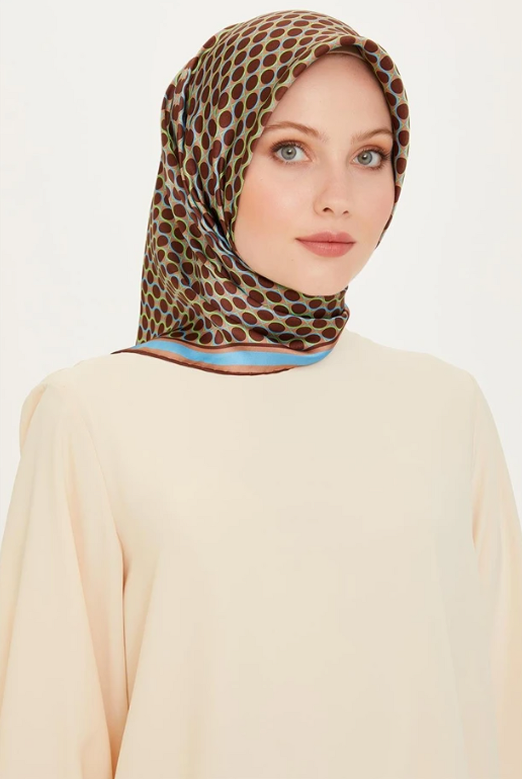 Armine 24 Winter Silk Scarf-11 Coffee