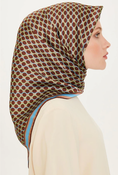 Armine 24 Winter Silk Scarf-11 Coffee