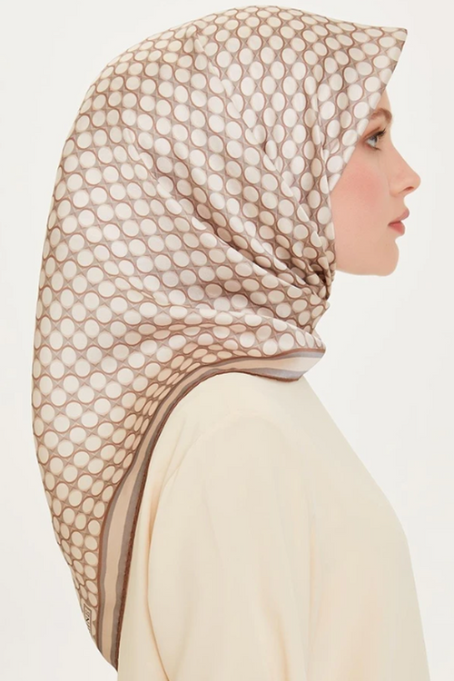 Armine 24 Winter Silk Scarf-11 Cream