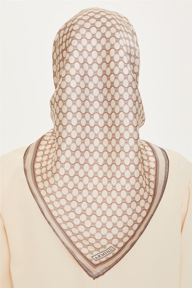 Armine 24 Kış İpek Eşarp-11 Krem