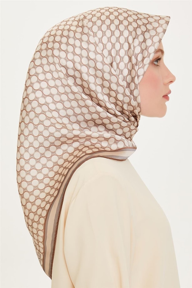 Armine 24 Kış İpek Eşarp-11 Krem