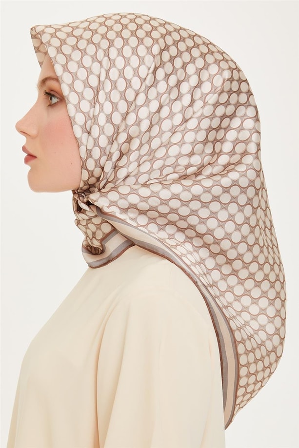 Armine 24 Kış İpek Eşarp-11 Krem