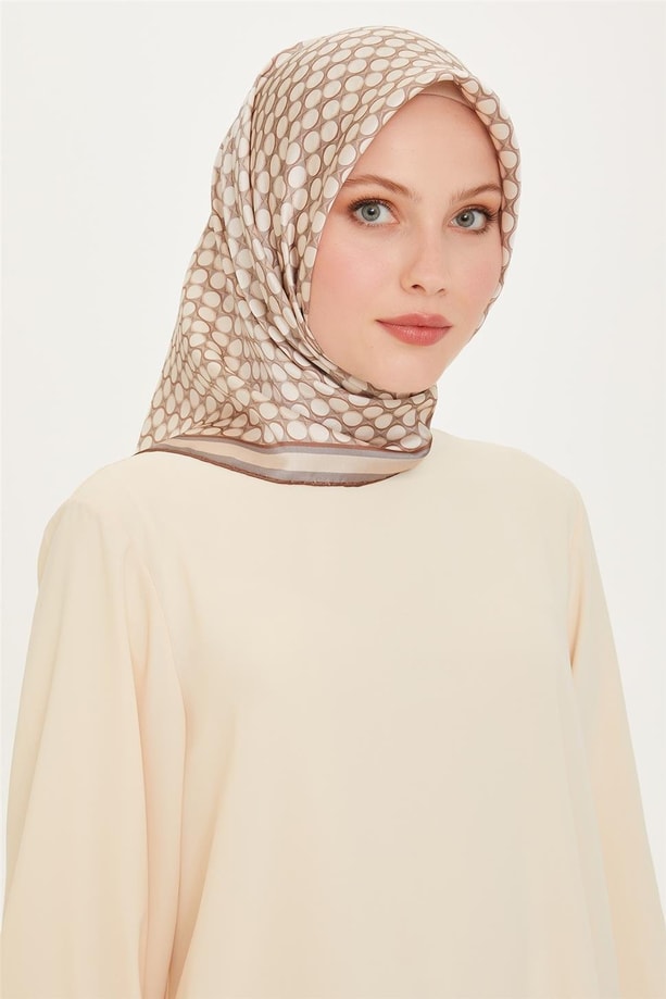 Armine 24 Kış İpek Eşarp-11 Krem