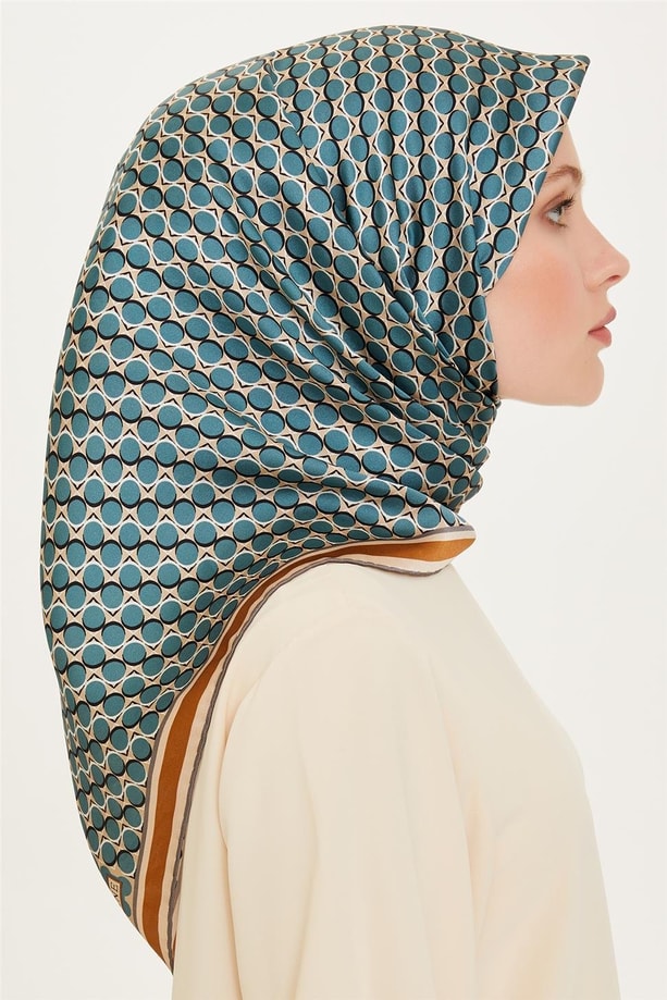 Armine 24 Kış İpek Eşarp-11 Turkuaz